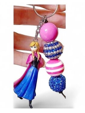 Disney Princess Anna Inspired Bag Charm Keychain Purse Backpack Clip Accessory